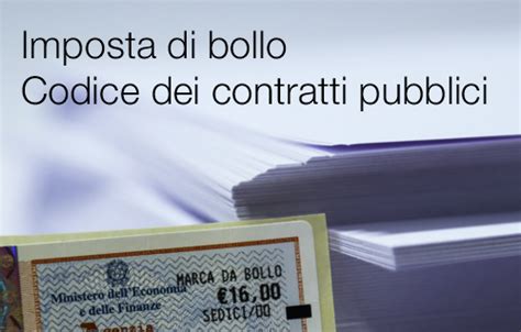 Imposta Di Bollo Codice Dei Contratti Pubblici Certifico Srl