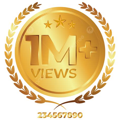 Million Plus Views Label Badge Template Vector One Million Views