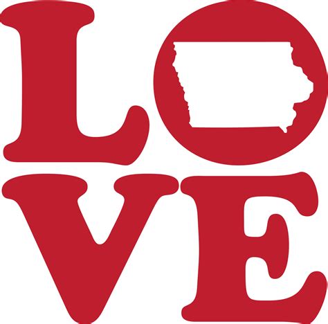 LOVE Iowa State Red Outline Vector Graphic Illustration Isolated 21188712 Vector Art at Vecteezy