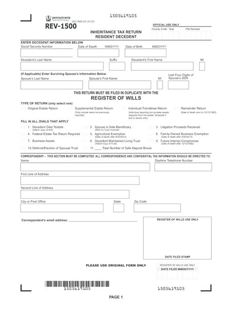 2019 2025 Form PA REV 1500 Fill Online Printable Fillable Blank