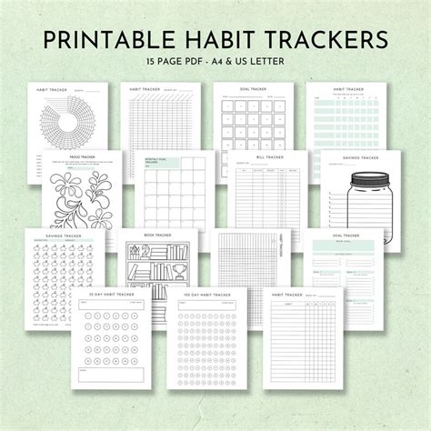 Habit Tracker Printable Habit Planner Printable Planner Etsy Uk