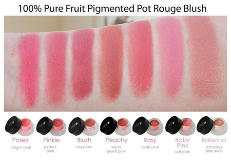 100% Pure Fruit Pigmented Pot Rouge Blushes. #swatch #swatches | Pure products, 100 pure ...