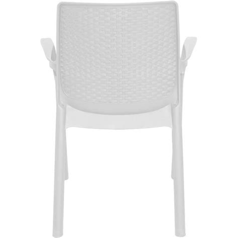 Chaise Empilable De Jardin Dmora Effet Rotin Blanc R Sistant