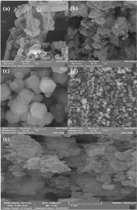 Fe‐sem Images A Sba‐15 B Fe3o4 Sba‐15 C Pure Zif‐8 D