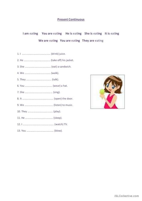 Present Continuous English Esl Worksheets Pdf And Doc