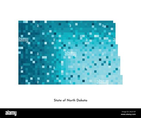 Vector Isolated Geometric Illustration With Icy Blue Area Of Usa