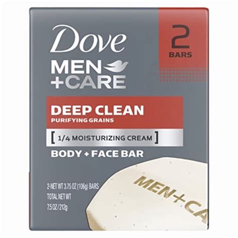 Dove Men Care Body And Face Bar Deep Clean 4 Oz 2 Bar Pack Of 14