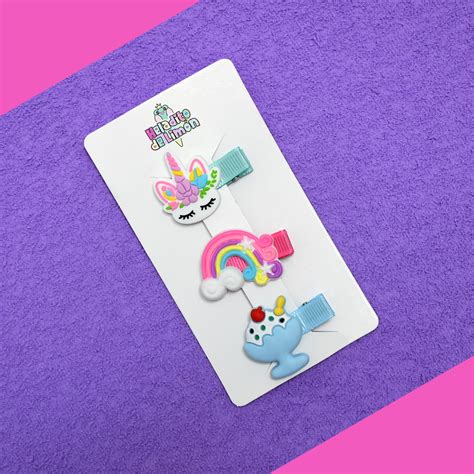 Kawaii Hair Clips Set Kawaii Hair Accessories Unicorn Hair Etsy