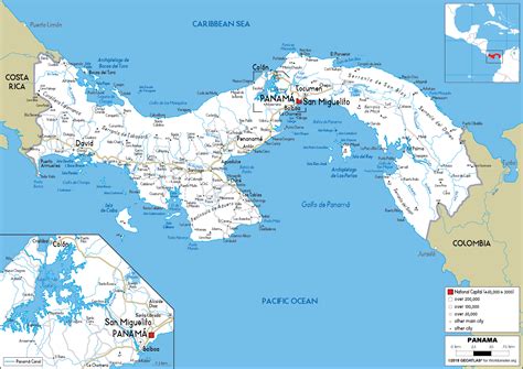 Bản đồ đất nước Panama (Panama Map) Khổ lớn, Phóng to (2024)