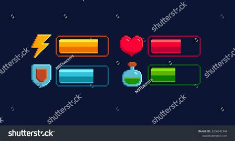 Bit Pixel Art Load Scale Icon Stock Vector Royalty Free