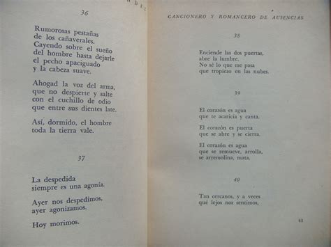 Cancionero Y Romancero De Ausencias By Hern Ndez Miguel Bien Tela