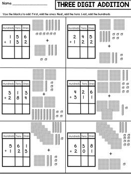 Three Digit Addition Without Regrouping Worksheets By Dana S Wonderland