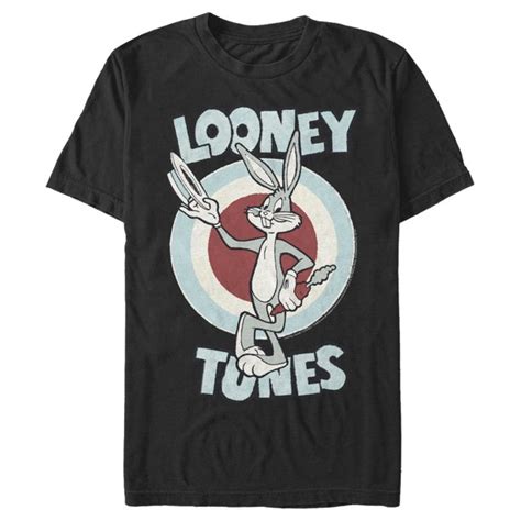 Men S Looney Tunes Hats Off Bugs Bunny Graphic Tee Black 2x Large Black Tee