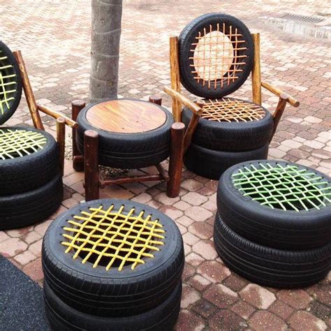 Cute Outdoor Chairs Made Out Of Old Tire Crafts And Diy Tire