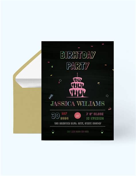 Chalkboard Birthday Invitation Template In Psd Word Publisher