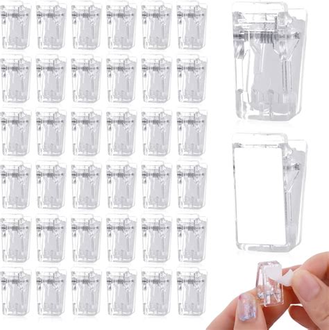 Pack Of 50 Transparent Nail Tips Self Adhesive Wall Clips Photo Clips 2