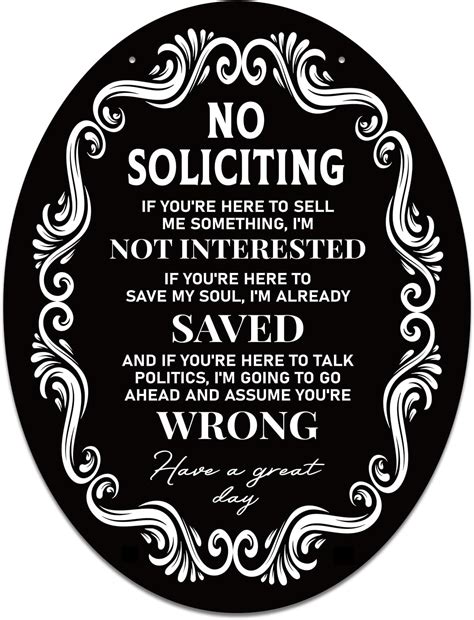 Amazon Funny No Soliciting Sign For House X No Soliciting