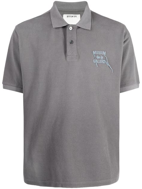 Musium Div Logo Embroidered Polo Shirt Farfetch