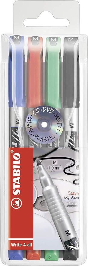 Permanent Marker Stabilo Write All Medium Er Pack Blau Rot