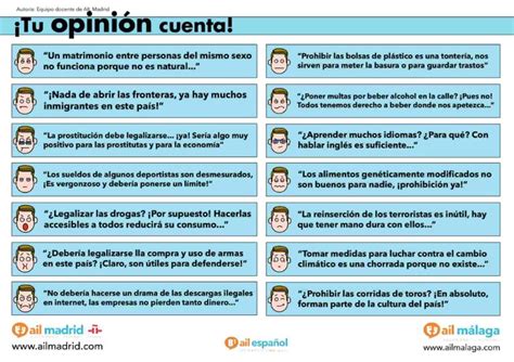 Actividad de español para practicar la opinión con subjuntivo en B1