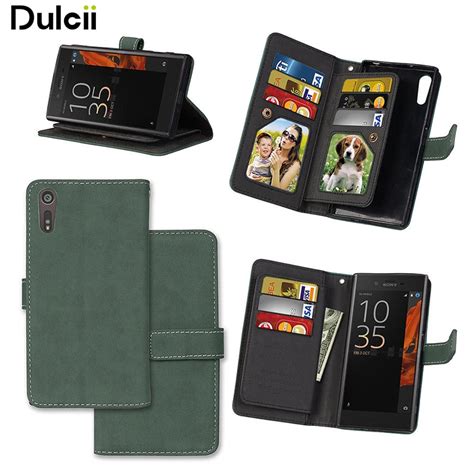 Dulcii For Sony Xperia XZs Case Matte Skin Leather Stand Folio Case