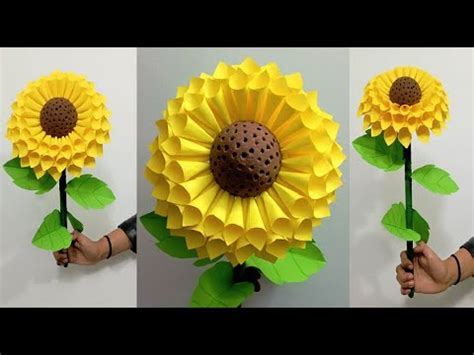 Aprende A Hacer Un Increible Girasol De Papel Facil Hermosa