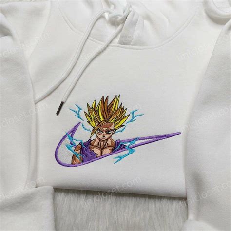 Son Gohan Super Saiyan Sweatshirt Custom Nike Swoosh Embroidered Shirt