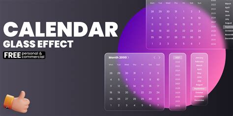 Calendar Glass Effect Figma
