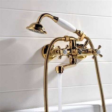 Luxury Bathtub Faucets Brass Luxury Gold Bathroom Shower Faucet Set