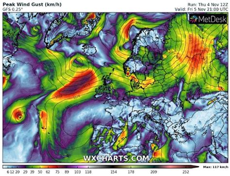 UK storm MAP: Chart shows brutal weather front to unleash fierce winds ...