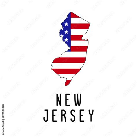 Vector map of New Jersey painted in the colors American flag ...