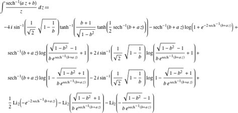 Inverse Hyperbolic Secant Integration Formula 0130210009