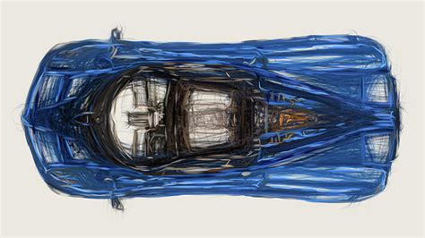 Pagani Huayra Roadster Car Drawing Digital Art By Carstoon Concept