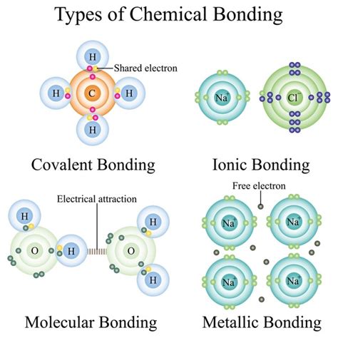 Chemical Bonds Infographic Diagram Showing Types Bonding Off