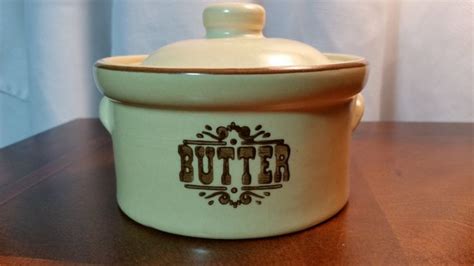 Pfaltzgraff Village Stoneware Butter Crock With Lid Etsy Butter