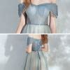 Elegant Ocean Blue Champagne Dancing Prom Dresses A Line