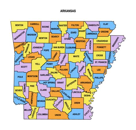 Arkansas County Map Editable Printable State County Maps