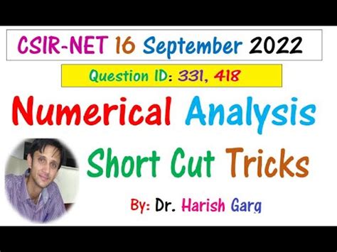 Numerical Analysis Questions Csir Net Sept Mathematics Short