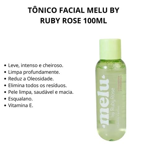 KIT Melu Tônico Facial Melu By Ruby Rose Gel Creme Kiwi Lip Oil