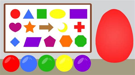 Learn Colors And Shapes With Surprise Eggs For Kids Shapes And Colors