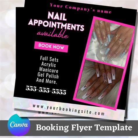 Editable Nail Tech Flyer Template For Social Media Etsy