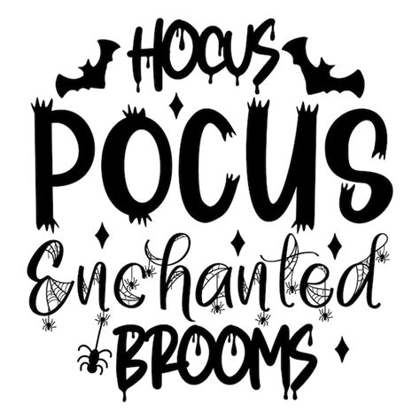 Premium Vector Hocus Pocus Enchanted Brooms Round Sign Svg
