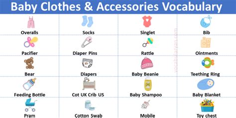 Baby Clothes And Accessories Names In English Vocabularyan