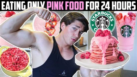 I Only Ate Pink Food For Hours Challenge Food Challenge Youtube