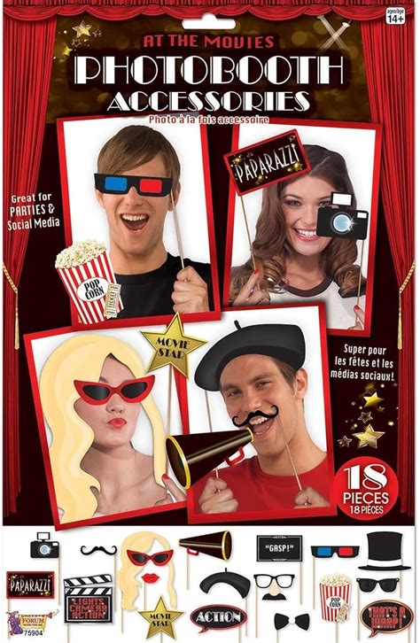 18 Pcs Oscars Photo Booth Selfie Props Movie Hollywood Premiere Awards