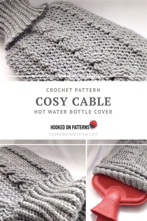 Cozy Cable Knit Hot Water Bottle Cover Crochet Pattern