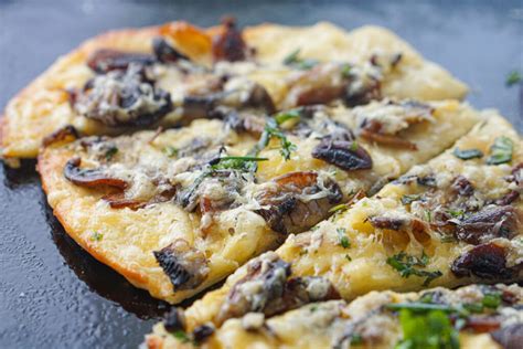 Air Fryer Mushroom Flatbread Pizza Recipe Using 2 Ingredient Dough