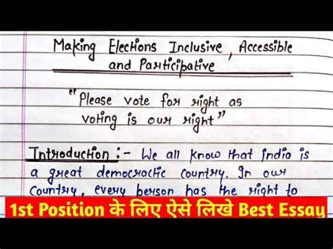 Making Election Inclusive Accessible And Participative Essay Inclusive