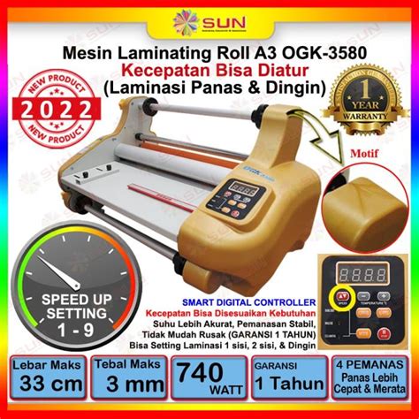 Jual Mesin Laminasi Laminating Roll A Hot Roll Laminator Ogk