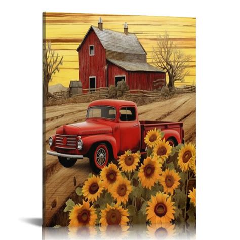 Gotuvs Barn Prints Farmhouse Old Barn Vintage Farmhouse Canvas Wall Art